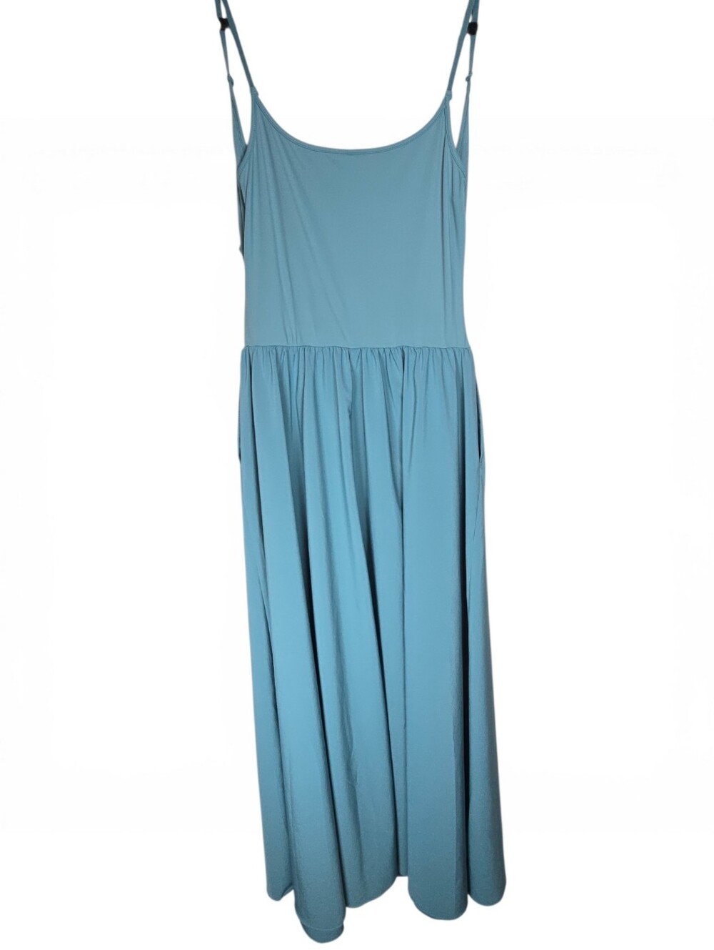 HALARA Teal-Green Maxi Dress with Slim Straps - Picture 6 of 12